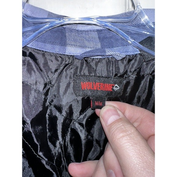 Wolverine Work Shirt Jacket Flannel Lined Button Down Mens Medium M Shacket - Picture 4 of 5